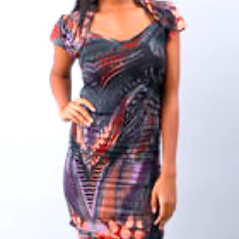 NEW Baby Phat cowl neck mini ruched dress 1X